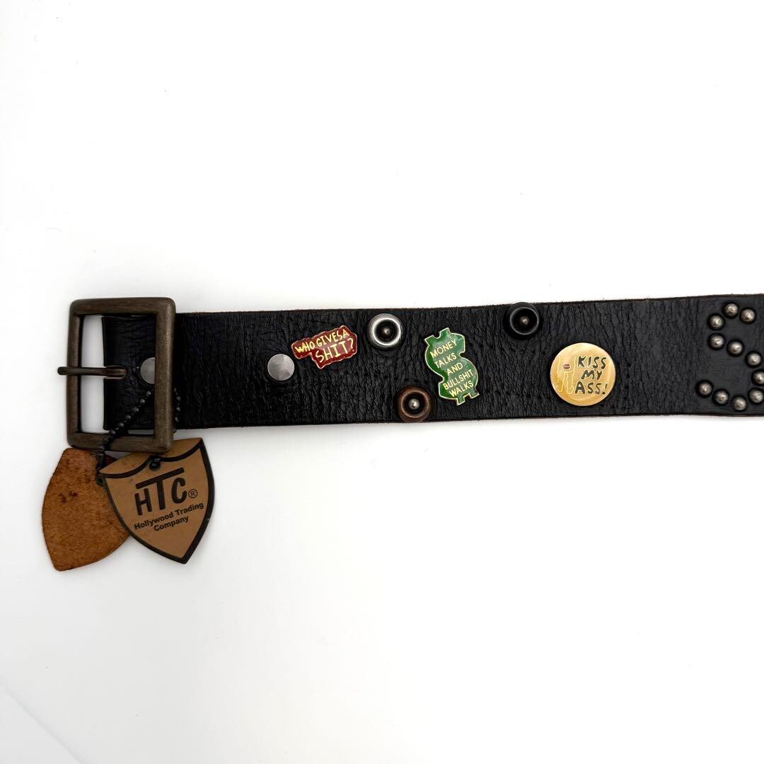 HTC Studs Pin Badge Leather Belt 36