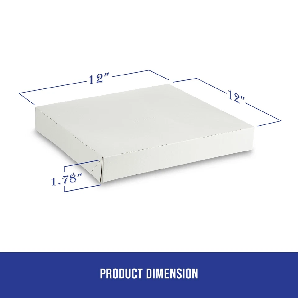 MT Products Extra Thin White Pizza Boxes 12" x 12" x 1.9" - Pack of 204 - Image 2 of 4