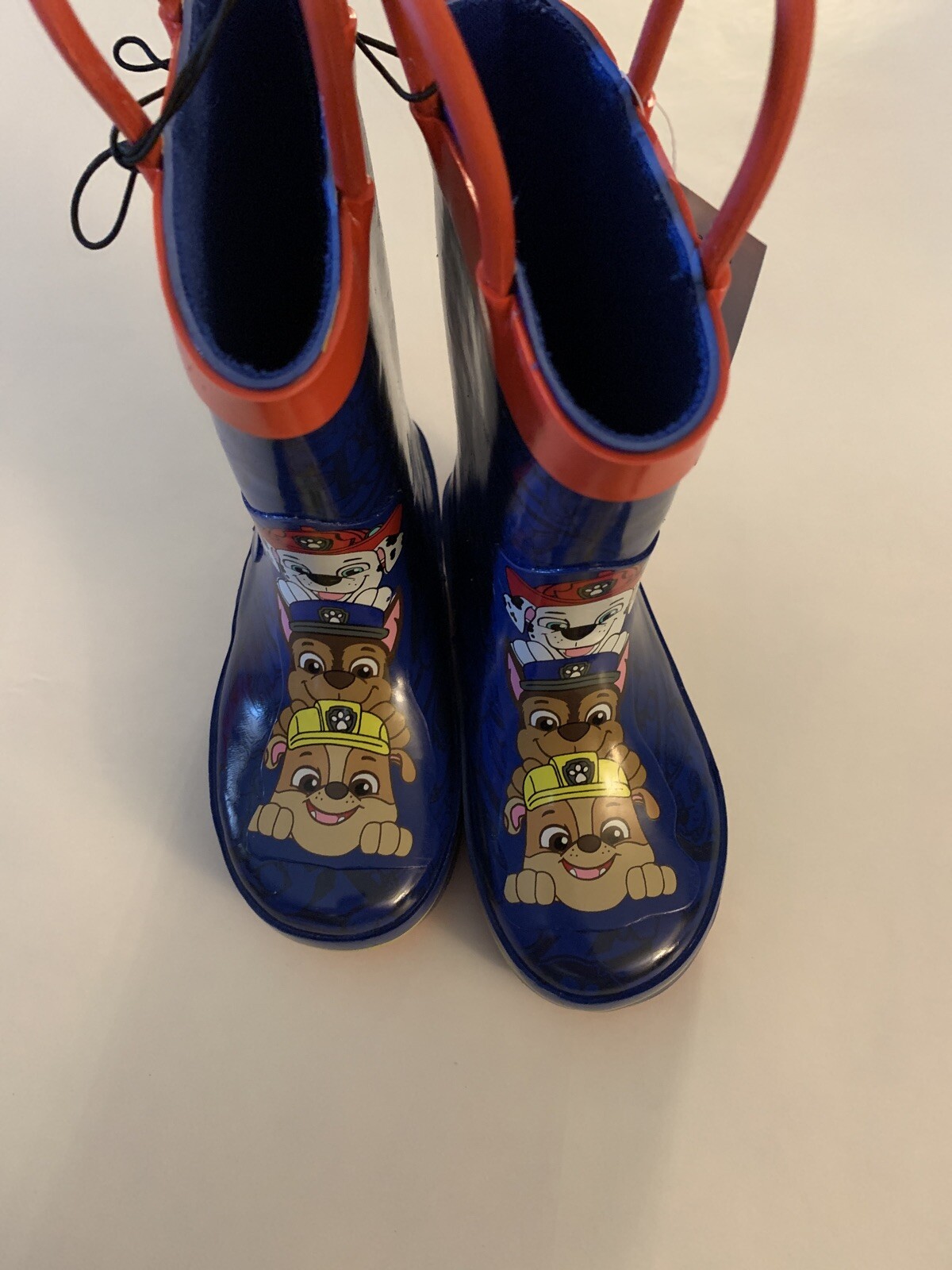 Paw Patrol Boys Rain Boots Team Paw Size 5/6 Blue & Red NEW Water Proof image 2
