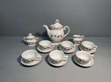 Altes Puppengeschirr Kaffeeservice Porzellan mit Floralem Motiv | #M3