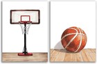 Canvas Posters Boys Room Decor 12x16 Inches Basketball Hoop and Ball Unframed