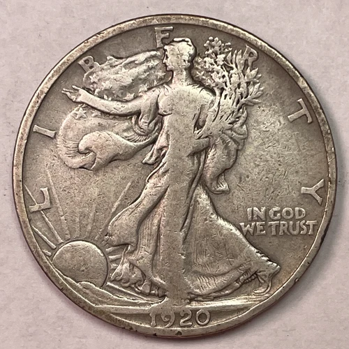 1920-D Walking Liberty Half Dollar Very Fine VF Coin #18870