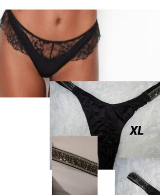 Victoria's Secret Black Thongs 2 Pair Size XLarge
