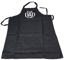 Best Dad Ever Two Pocket Bib Apron. Black.