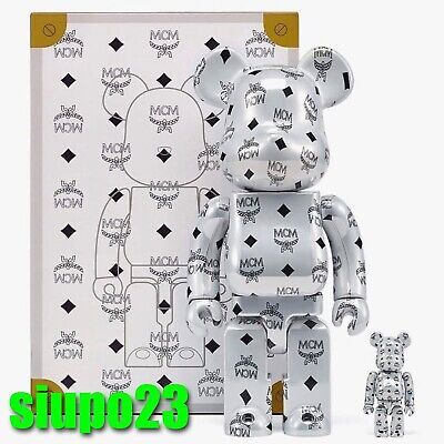 Medicom 400% + 100% Bearbrick ~ MCM Be@rbrick WHITE CHROME Ver | eBay