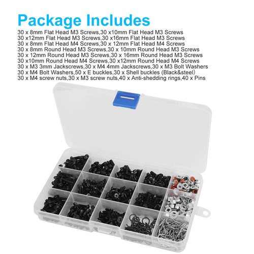 700PCS Metal Screws Box Repair Tool Kit For 1:10 1:8 RC Crawler Car HSP Traxxas - Picture 8 of 8