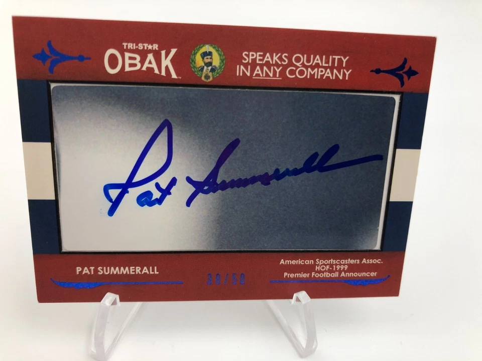 Tarjeta firmada Pat Summerall Auto 2011 Tristar OBAK RARA/50 NY GIANTS HOF Foto 2 de 4