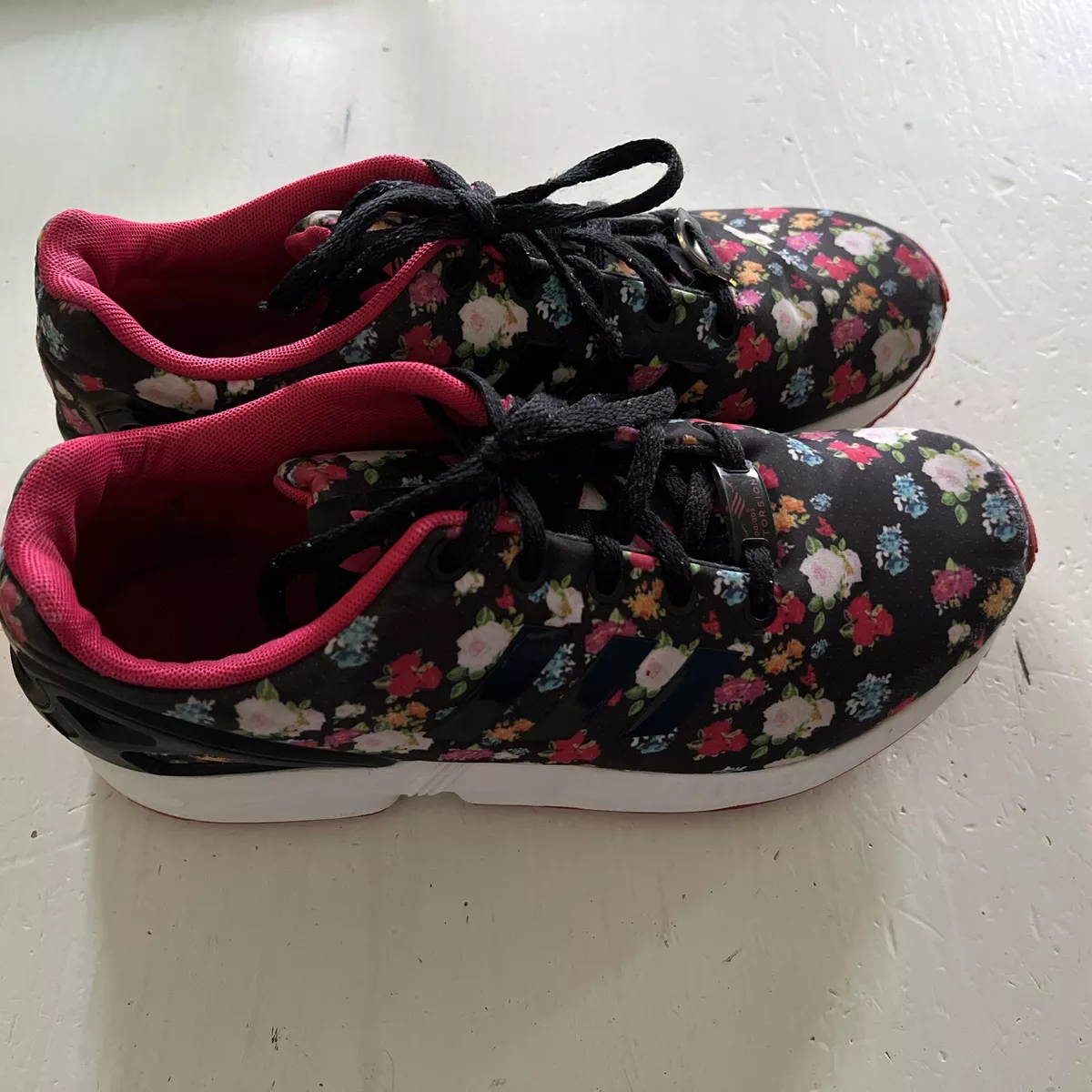 Fontanero plataforma Calma Adidas ZX FLUX J fashion Floral Core Black/FTW White/RUB Red size 7 AQ6891  women | eBay