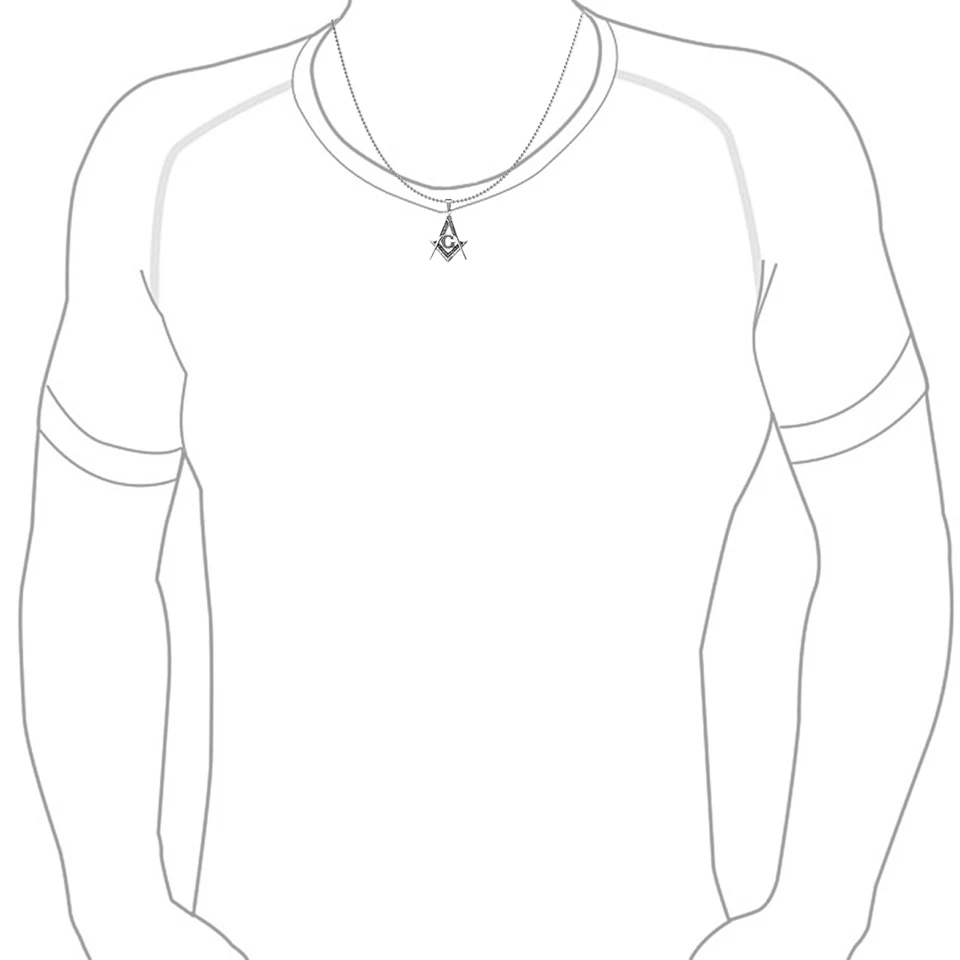 Collar Colgante Símbolo Masónico Masónico Oxidado Negro Tono Plata Dorado Foto 3 de 4