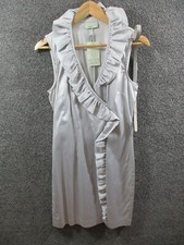 Review Frill Wrap Dress 14 Sleeveless Belted - Rear Zip New