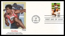 US FDC # C102 28c Olympic Hurdles  Fleetwood   1983, 9p7004