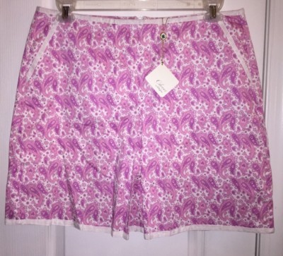 Nwt Clover Von Bobby Jones Golf Rock Skort Paisley Pink Damen Frauen 12