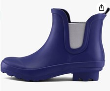 K KomForme Short Rain Boots Women’s Size 6M Blue Waterproof Ankle Garden Boots