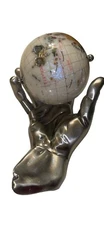 Alexander Kalifano Gemstone World Globe Hand Desk Globe Paper Weight