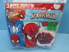 Marvel Spiderman 3 pair brief underwear SIZE 4 BRAND NEW 