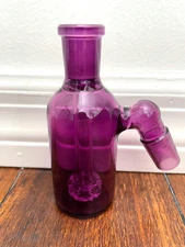 18MM PREMIUM GLASS WATER PIPE ASH CATCHER SHOWER HEAD PERC 45DEGREE PURPLE