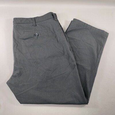 Lee Total Freedom Relaxed Fit Gray Flat Front Pants Mens Size
