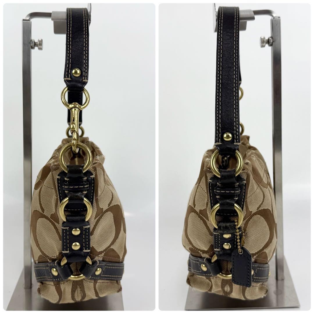 COACH One Shoulder Bag Accessory Pouch Canvas Brown  Authentic thumbnail 4