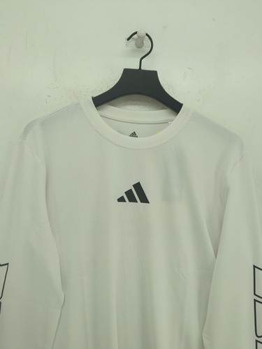 Camiseta Adidas Hombre L Blanca Poliéster con Elastano Básica Nueva con etiquetas - Imagen 3 de 5