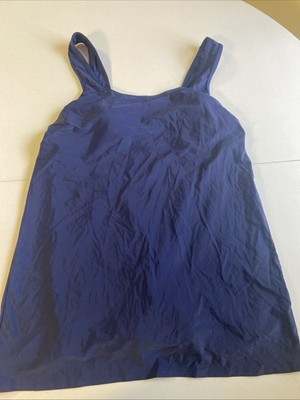 Land s End One Piece Boy Short Bathing Suit - Dark Blue Large 14-16 New