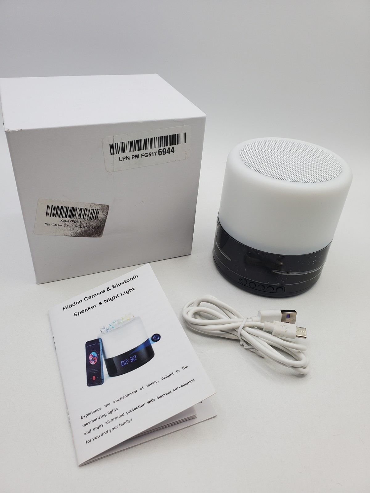 Chasvon 3-in-1 Security Camera Bluetooth Speaker/ Night Ligh