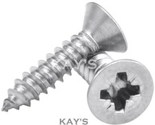 COUNTERSUNK SELF TAPPING SCREWS POZIDRIVE ZINC PLATED TAPPERS #2 4 6 8 10 12 14