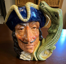 Royal Doulton Captain Hook Character Jug D664 Ceramic Glossy, England 1960s