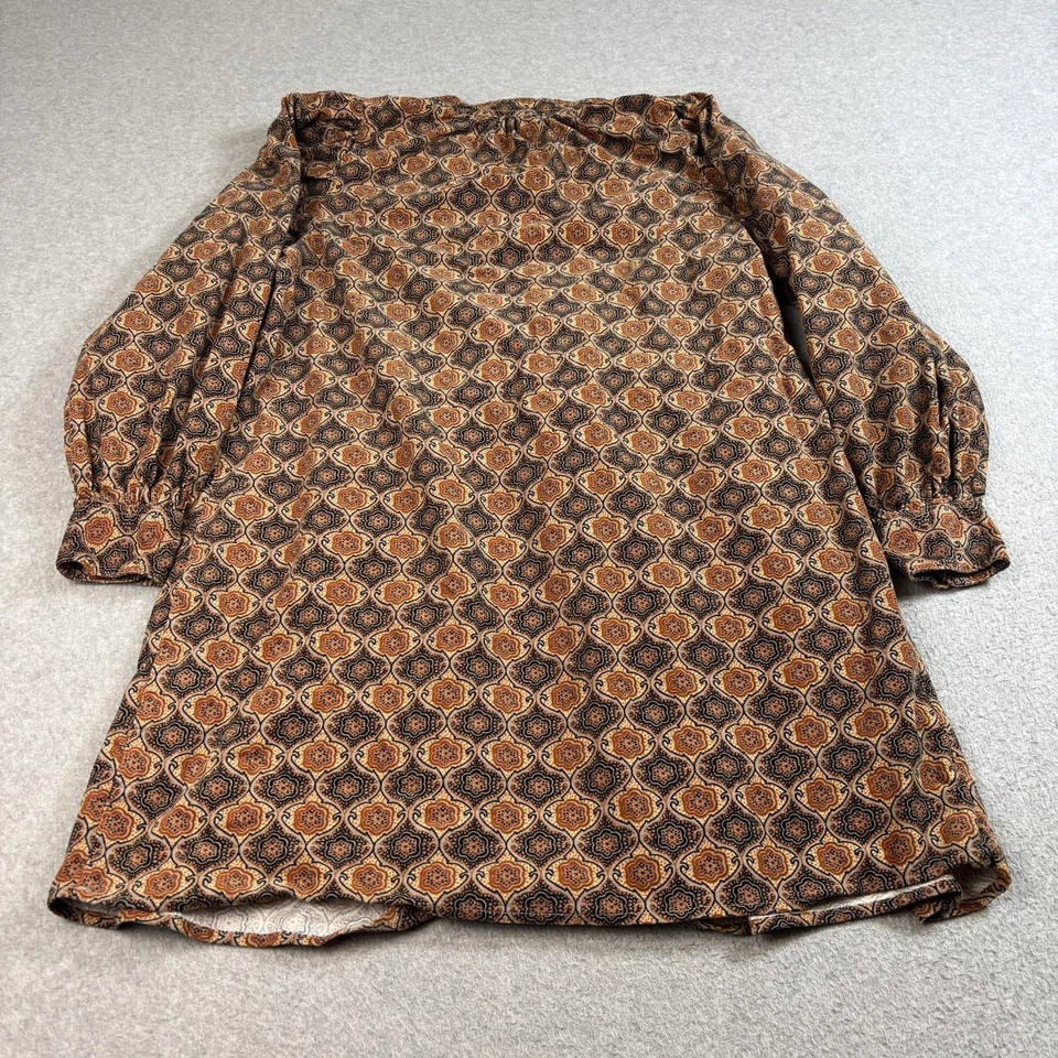 Banana Republic Dress Women Medium Brown Paisley Shirt Tunic Boho Southwe Retro - Image 2 of 4