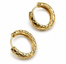 10mm 13mm Gold/Silver Textured Hoop Earrings 18K Gold Plated 301