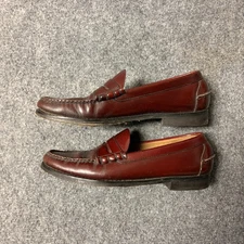 LL Bean Classic Leather Penny Loafers Mens 9.5 B Burgundy Cordovan Slip On Shoes