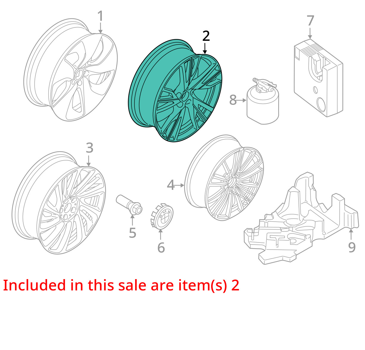 BMW i8 I12 I15 Rear Left Side 20 Inch 20 x  8.5 Original Wheel 2014 - 2020 OEM