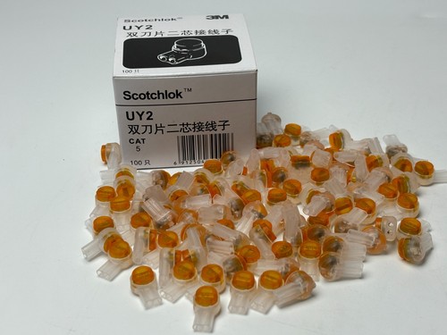 1000 Connecteurs 3M Scotchlok UY2 - Jonction De Fils Graissée, 2 Ports - Pour Câblage Auto/élec