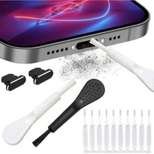 Phone Charging Port Dust Plug Cleaner Set with Cleaning Brush Type-C