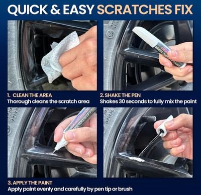 Cocomfix Gloss Black Rim Touch Up Paint Wheel Scratch Repair Kit Curb Rash 1oz**