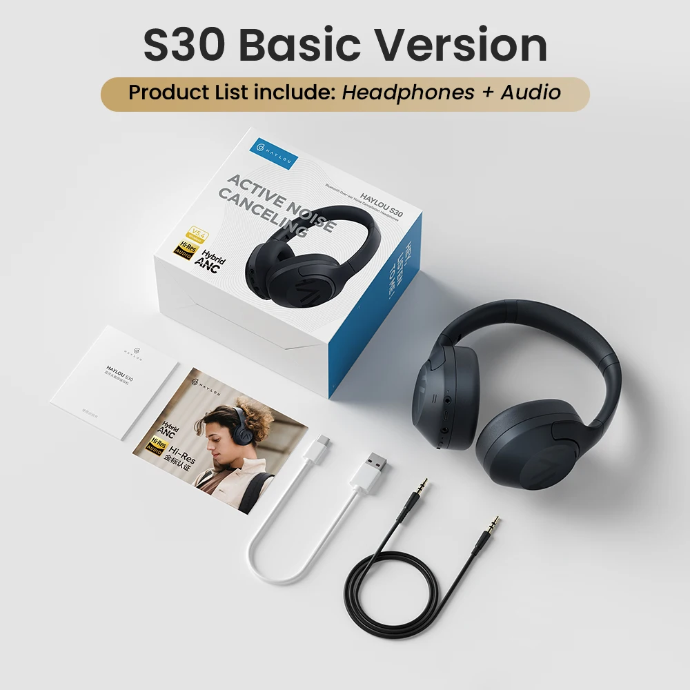 S30 ANC Wireless Bluetooth 5.4 Headphones with 43dB Hi-Res Noise Cancelling