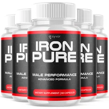(5 Pack) Iron Pure Advanced Male Pills Formula IronPure Supplement 300 Capsules