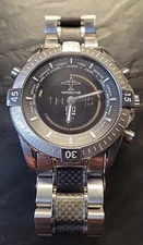 ESQ Movado Aerodyne Swiss Made Stainless Steel Watch Ana-Digi GMT ASL01 E5443