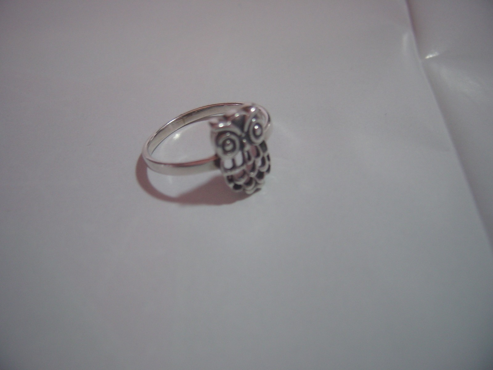 vintage hand made Solid Silver OWL Ring-superb de… - image 3