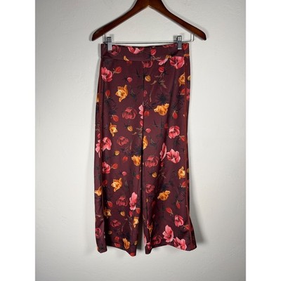 Siste S Floral Print Wide Leg Cropped Pants XS Made in Italy