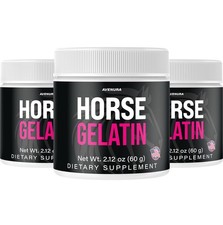 (3 Pack) Horse Gelatin Powder Supplement Advanced Formula for Active Lifestyle