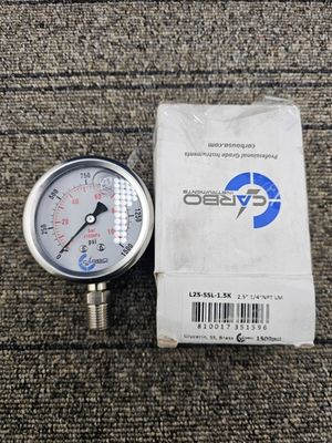 #ad CARBO L25 SSL 1.5K 2.5quot; Liquid Filled Industrial Pressure Gauge 1500PSI 1 4quot; NPT $19.99