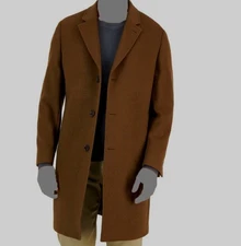 Ralph Lauren Men's Brown Cashmere Notch Lapel Luther Overcoat Coat Size 40L