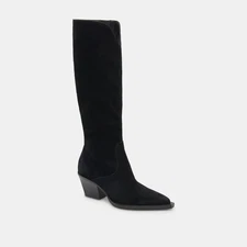 Dolce Vita Women's Raj Suede Knee-high Boot Onyx Size 8 US