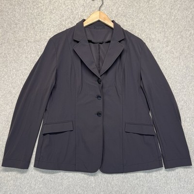 Ming Wang Womens Black Stretch Travel Blazer Jacket Size 16R Career
