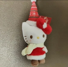 New Sanrio Hello Kitty Christmas Mascot Holder Holiday Keychain Tag Attached