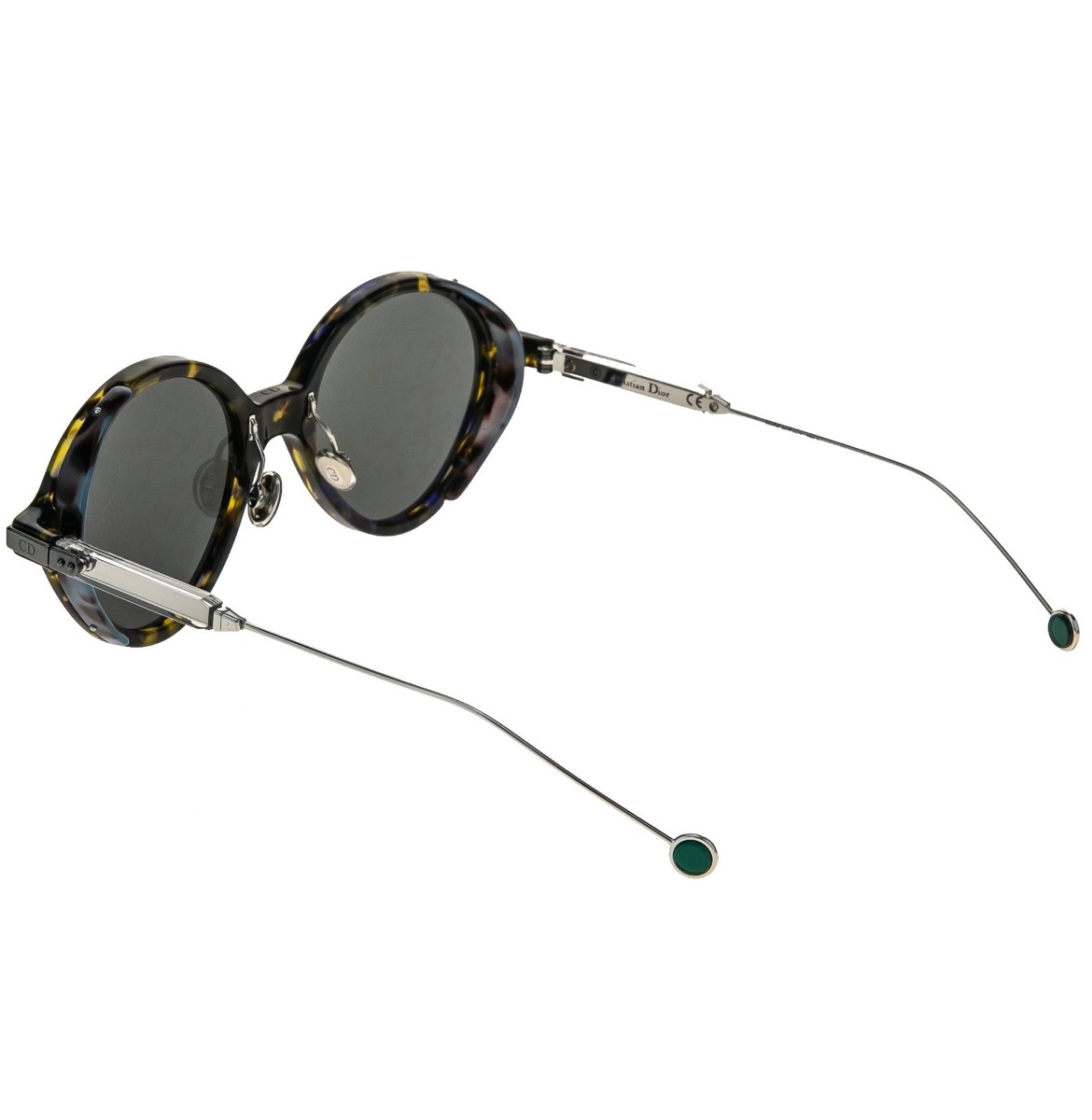 CHRISTIAN DIOR UMBRAGE Mirrored Foliage Round Sunglasses Resortwear 52mm CHRISTIAN DIOR UMBRAGE Havana Green Mirrored Foliage Round  main image 2