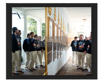 MENS OLYMPIC HOCKEY GOLD CHAMPIONS PRESIDENTIAL HALL 2026 8X10 FRAMED PHOTO