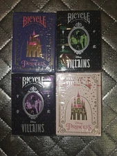 Bicycle Disney Princess & Villains Playing Cards Lot Of 4