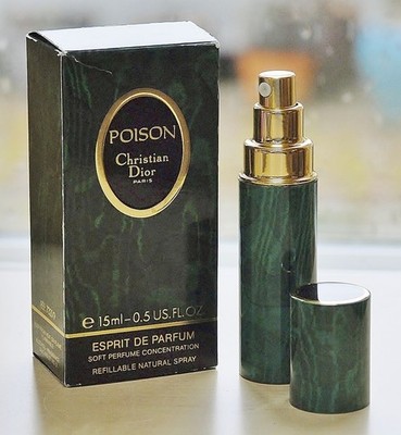 Vtg 80s * POISON by CHRISTIAN DIOR * spray ESPRIT-PARFUM 15 ml .5 oz OLD FORMULA