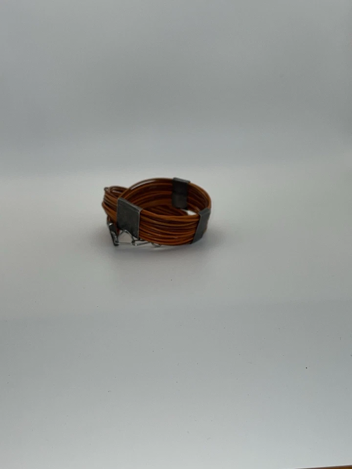 氧化纯银皮革包裹式手链 - 大胆波西米亚风格 — 第 4/4 张图片